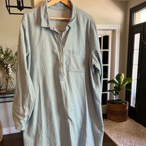 Soft wash denim shirt dress